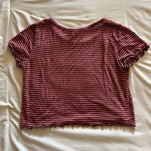 Red and white striped crop top